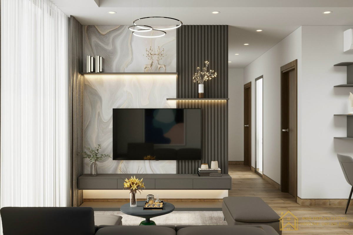 Thi Công Nội Thất Chung Cư 3 Phòng Ngủ Tại Ecopark Aqua Bay – 90m² Warm Modern, Ấm Áp Từng Góc Nhỏ